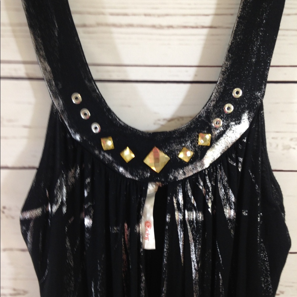 Unknown Label Jeweled Sleeveless Black Dress Size - Picture 2 of 6